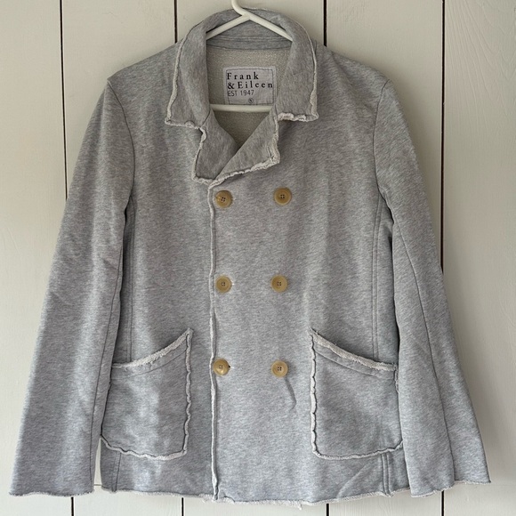 Frank & Eileen Belfast Gray Melange Triple Fleece Sweatshirt Peacoat Sz S - Picture 4 of 15